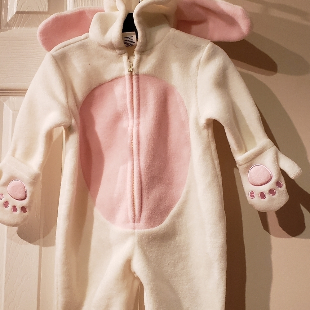 Gap Baby Girl Rabbit Hooded Fleece Onesie